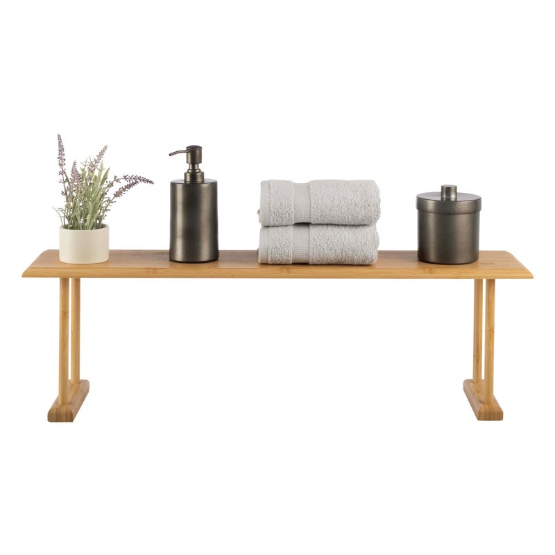 Lavish Home Bamboo Sink Shelf - Countertop Organizer Kitchen, Bathroom, Bedroom, Office - Space-Saving Storage for Soap, Sponges, and Cleaners by Lavish Home - Image 1